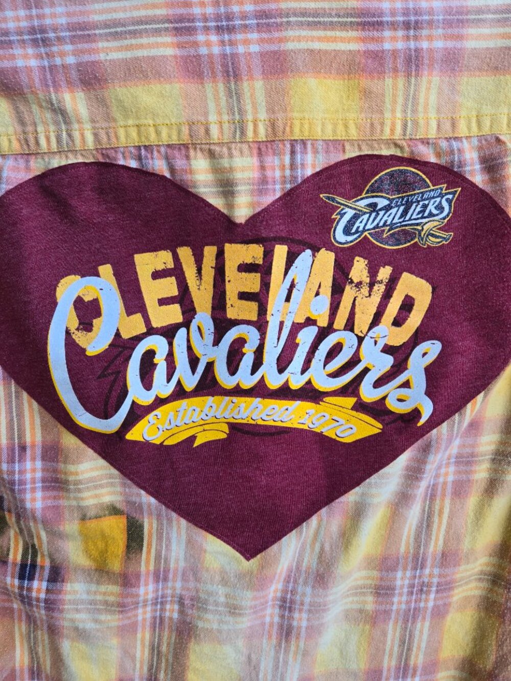 NBA Cleveland Cavaliers vintage flannel shirt upcycled - Picture 3 of 9